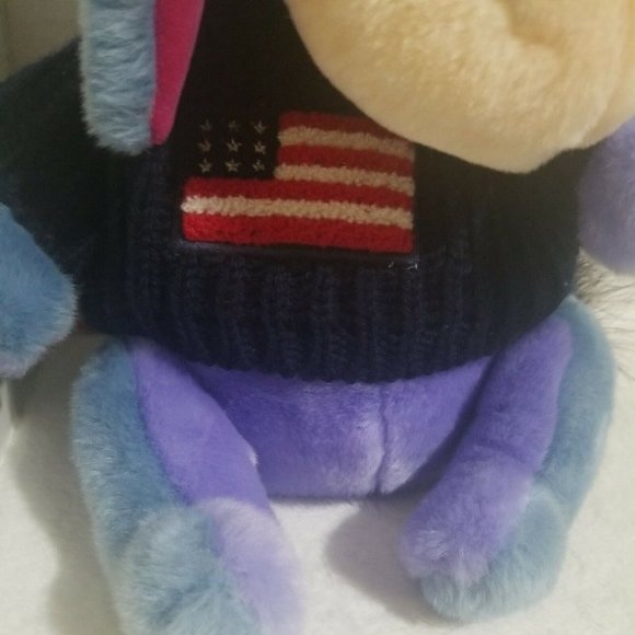 Winnie the Pooh Disney Store - Eeyore 4th of July Plush USA Flag Sweater 12" NWT - Picture 3 of 9